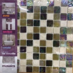 36 BXS (360 PCS) NATURAL & DIESEL MOSAIC WALL TILE SHEETS 300X300MM