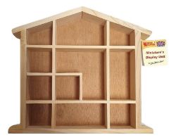 540 X WOODEN HOUSE SHAPE DISPLAY UNIT -SMALL