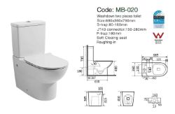 12 X WHITE CERAMIC BACK TO WALL TOILETS COMES WITH SOFT CLOSING SEATS - £3,588