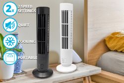 FREE DELIVERY - 13 INCHES TOWER FAN - BLACK (SBA-00236)