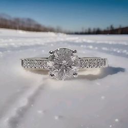 1.24CT DIAMOND ENGAGMENT RING 18CT WHITE GOLD SIZE M INSURANCE VALUE CERTIFICATED £6990