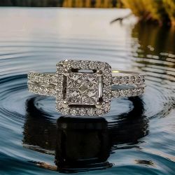 0.53CT DIAMOND ENGAGEMENT/DRESS RING/18CT WHITE GOLD SIZE L INSURANCE VALUE CERTIFICATED £2100