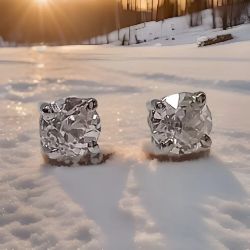 0.40CT DIAMOND EARRING STUDS 9CT WHITE GOLD INSURANCE VALUE CERTIFICATED £990