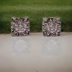 0.20CT DIAMOND STUD EARRINGS 9CT WHITE GOLD INSURANCE VALUE CERTIFICATED £450