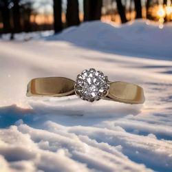 0.25CT DIAMOND SOLITAIRE RING. 9CT YELLOW GOLD SIZE O INSURANCE VALUE CERTIFICATED £1290