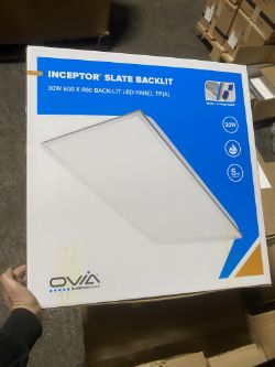 80 X OVIA 600X600MM LOW GLARE BACKLIT LED PANEL 3000K 30W
