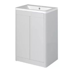 VANITY UNIT BATHROOM 600MM PEARL GREY MATT ELATION NARA FLOORSTANDING 29387-456