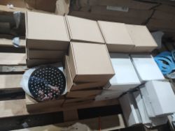 ROUND CHROME FIXED SHOWER HEADS 200MM WIDE - JOBLOT OF 44 - NEW BOXED