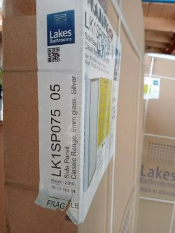 SHOWER SIDE PANEL LAKES BATHROOMS 6MM GLASS 750 MM X 1850 MM LK1SP075 05