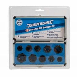 45 PACKS OF 10 SILVERLINE DAMAGED BOLT REMOVER SET 10PCE