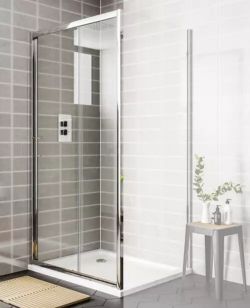 SHOWER SIDE PANEL 800MM X 1900MM CHROME CLEAR GLASS PANEL ONLY