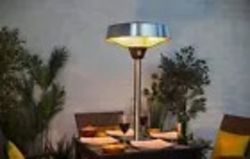 LA HACIENDA OUTDOOR TABLETOP PATIO HALOGEN SILVER 2100W ELECTRIC INFRARED HEATER
