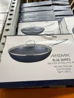 5 X NEW MSMK BLUE SERIES 12 INCHDEEP PAN FRYING PAN WITH GLASS LID