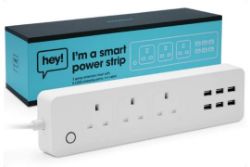BULK LOT OF 30 X NEW & BOXED HEY! SMART POWER STRIP WITH USB SLOTS 1.5 METRE. RRP £39.99 EACH