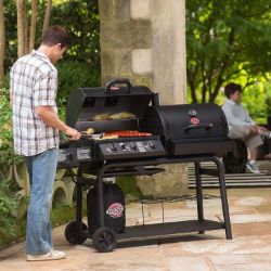 BRAND NEW* CHAR-GRILLER DUO GAS AND CHARCOAL BARBECUE -SIDE BURNER