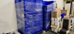 2 PALLETS CONTAINING A TOTAL OF 58 PLASTIC CONTAINERS 58 L X 40 W X 30D