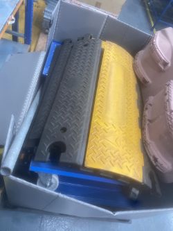 PALLET OF CABLE PROTECTION RAMPS AND TROLLYS