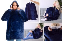FREE DELIVERY - HOODED SNUGGLE BLANKET - BLUE(AQA-00115)