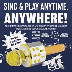 40 X WIRELESS BLUETOOTH KARAOKE MICROPHONE USB KTV PLAYER MIC SPEAKER - RRP £240