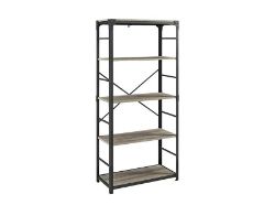 1 X WALKER EDISON ANGLE IRON URBAN INDUSTRIAL BOOKSHELF/SHELVING DRIFTWOOD RRP £300