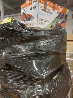 LARGE PALLET LAWNMOWER, POWER WASH,HEDGE TRIMMER ELECTRIC,BATTERY ALL DIFFERENT BRAND