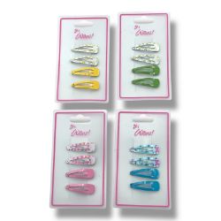 1,116 CARDS -MINI BENDIE HAIR CLIPS - 4PCS PER CARD-ASSORTED DESIGNS -TOTAL RRP £837
