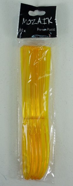 1500 X TABLE KNIFE - YELLOW PLASTIC-10 PACK