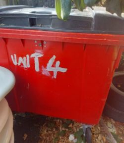 1100 LITRE EURO WHEELIE BIN RED USED COMMERCIAL