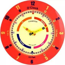 X20 CHAMPION TEACHER LEARN TO TELL THE TIME NURSERY SILEN QUARTZ WALL CLOCK PINK/BLUE/RED