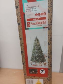 HOUSE OF BEAUTIFUL PRE-LIT CHRISTMAS TREE 7FT X MAS TREE NEW AND BOX