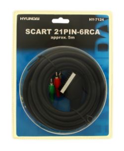 240 X SCART 21PIN-6RCA APPROX 5M