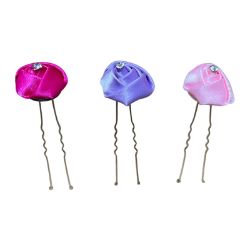 56 TUBS -FLOWER HAIR PINS - ASSORTED COLOURS (12PCS PER TUB) -TOTAL RRP£504