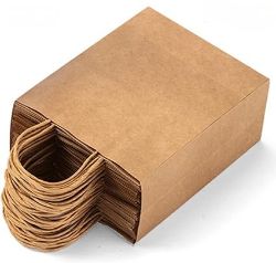 500 PCS KRAFT PAPER BAGS 20X11X27CM WITH TWIST HANDLE