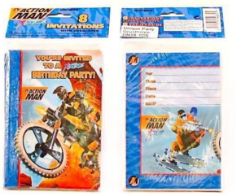 1008 X ACTION MAN PACKS OF 8 BIRTHDAY INVITES