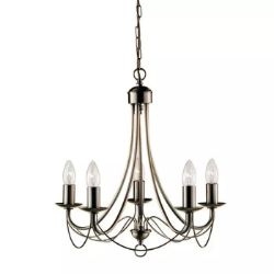 SEARCHLIGHT MAYPOLE 5 LIGHT CHANDELIER - ANTIQUE BRASS