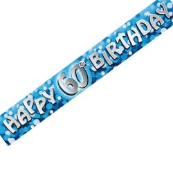 660 X HAPPY 60 BIRTHDAY FOIL BANNER BLUE