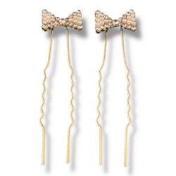 624 CARDS - DIAMANTE & PEARL BUTTERFLY HAIR PINS (2 PCS PER CARD) - TOTAL RRP £1,092