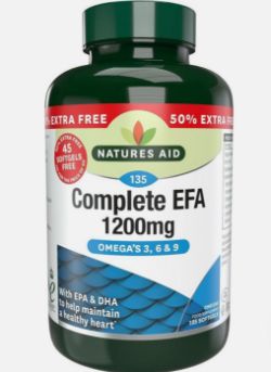 84 X NATURES AID COMPLETE EFA 1200MG RICH IN OMEGA 3 6&9 135 CAPSULES