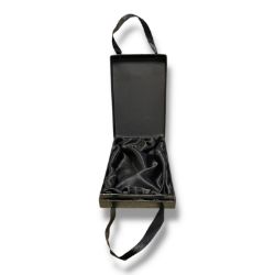 4,000 PCS- BLACK SATIN LINED HINGED BOX WITH RIBBON HANDLE - TOTAL RRP £ 4,000