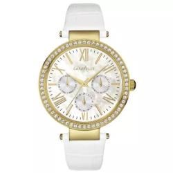 X5 CARAVELLE NEW YORK WOMEN'S CRYSTAL QUARTZ LEATHER 44 N104 IN A NICE GIFT BOX