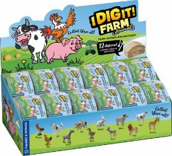 25 X DISPLAYS OF 24 PCS EACH OF THAMES & KOSMOS I DIG IT! FARM ANIMALS EXCAVATION GIFT SET