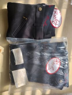 RUBY - LADIES EQUESTRIAN JODHPURS - BLACK - SIZE 24 - JOBLOT OF 2 - NEW WITH TAGS