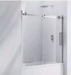JOBLOT OF 8- AQUA 8MM FRAMELESS SLIDING BATH SCREEN 1700 X 1500MM8