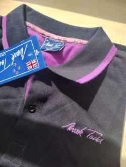 MARK TODD - LADIES POLO SHIRT - BLACK/ PINK - SIZE XS - NEW TAGS