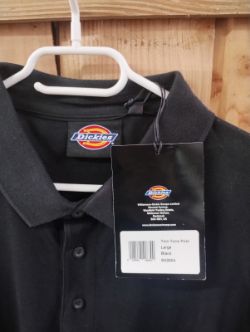 DICKIES - BLACK TWO TONE POLO - WORK WEAR - NEW WITH TAGS - SIZE L - SH2004