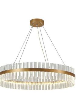 MODERN LUXURY CRYSTAL CHANDELIER LED CEILING LIGHT, LIGHTING, LIVING ROOM,GOLD - 60CM NEW