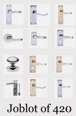 JOBLOT 420 PAIRS DOOR HANDLES GEORGE BOYD GBDF SERIES POLISHED CHROME & BRASS