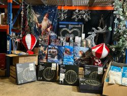 BRANDED PRODUCTS LIGHTS, DECORATIONS, WATER SPINNERS, LIGHT SCULPTURES & MUCH MORE! £1000