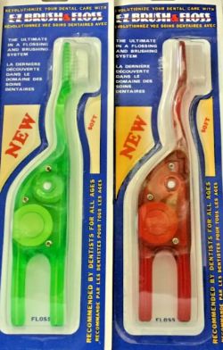 80 X E.Z BRUSH & FLOSS DUAL-PURPOSE DENTAL CARE TOOLS - 4 COLORS, EASY BRUSHING & FLOSSING