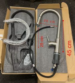 SINGLE HANDLE PULL DOWN KITCHEN FAUCET STAINLESS STEEL HIGH ARC NEW BOX